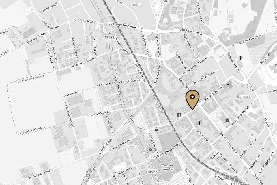 Mappa di Tradate con la posizione di Fine Affairs